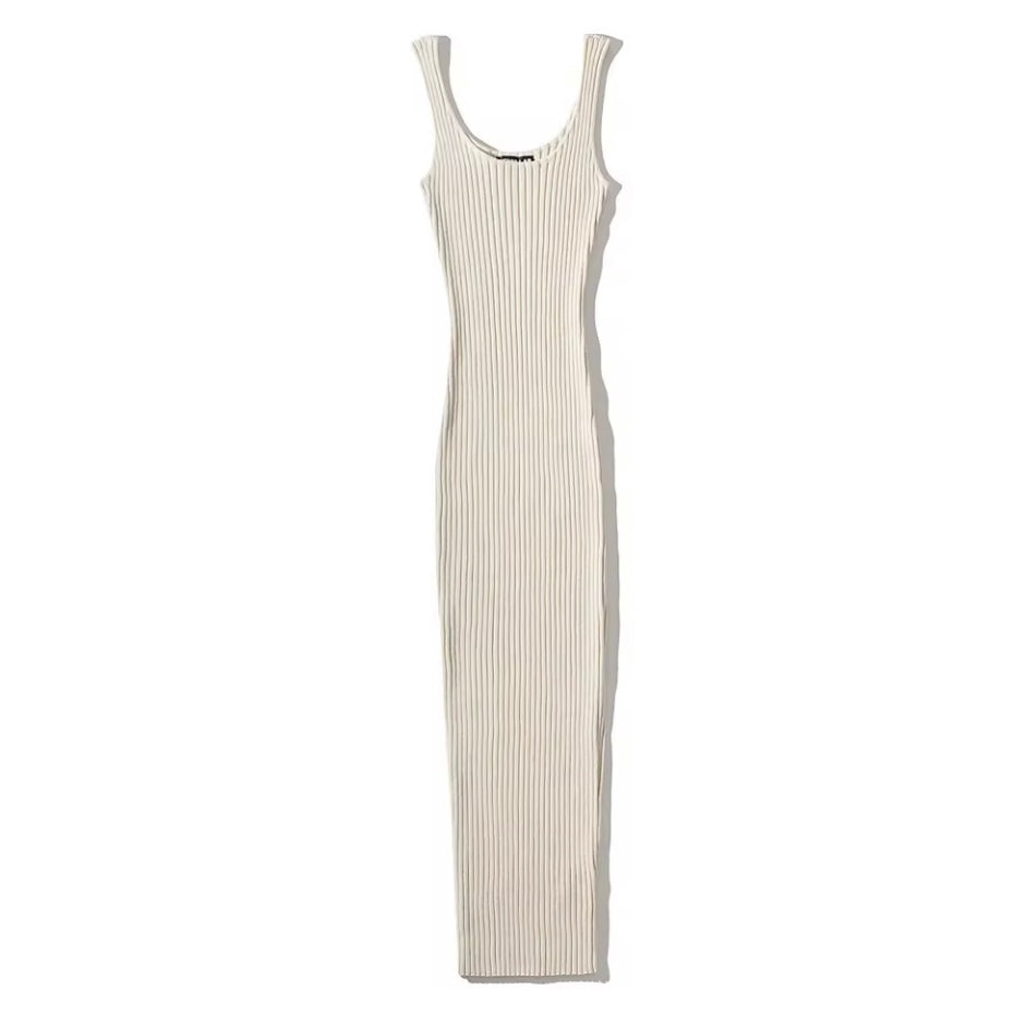 Pangea Slim Rib Knit Style Bodycon One Size Long Dress